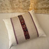 Image 2 of EARLY 20TH CENTURY FAR EASTERN HAND EMBROIDERED STRIP HANDWOVEN LINEN.