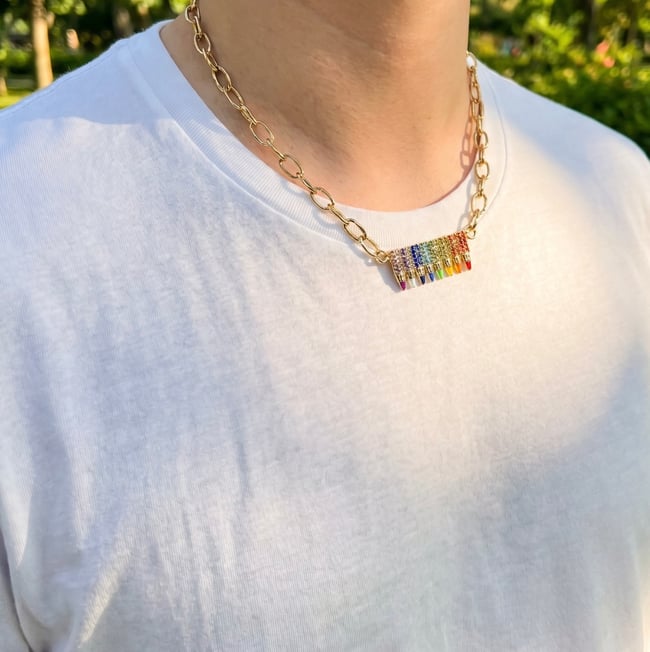 colorful pencil crystal necklace 
