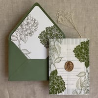 Image 3 of Moss hydrangea floral printed envelope liner for A7envelope PACK o...