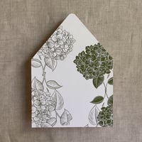 Image 2 of Moss hydrangea floral printed envelope liner for A7envelope PACK o...