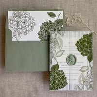 Image 7 of Moss hydrangea floral printed envelope liner for A7envelope PACK o...