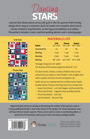 Dancing Stars Quilt Pattern by Christa Watson (CQ148) - Introductory Sale