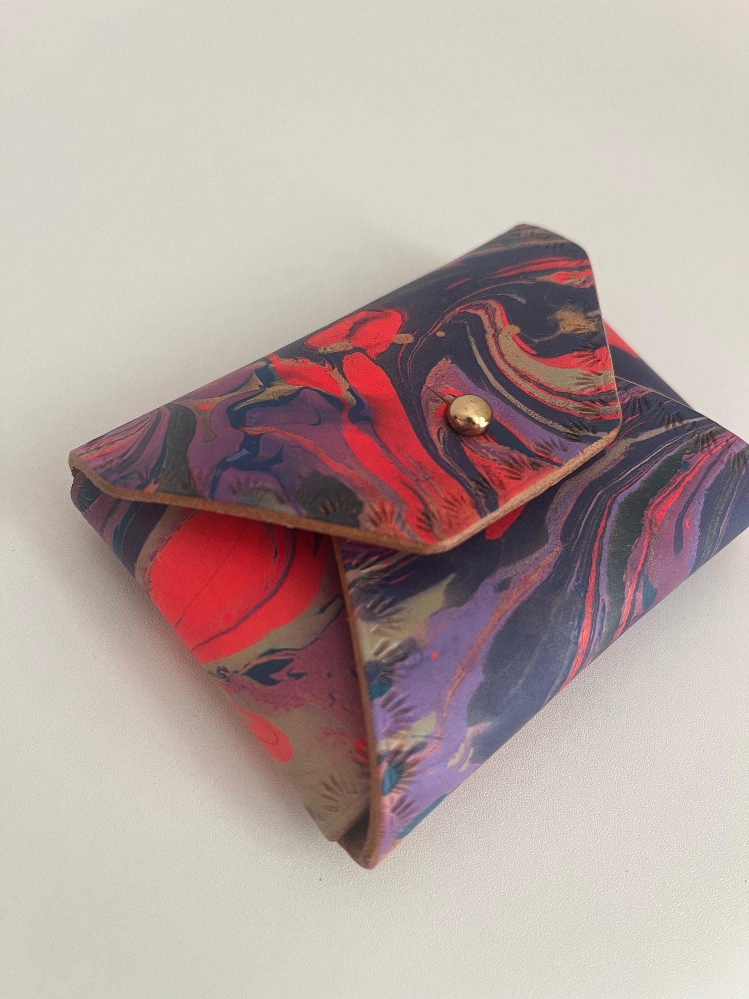Image of Blue/Purple Marbled “No Stitch” Card Wallet 