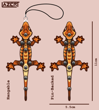 Image 3 of Crested Gecko - Articulated Fidget Charms and Pins