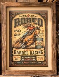 Image 2 of Vintage Style Rodeo Art Prints in Mount