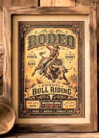 Image 3 of Vintage Style Rodeo Art Prints in Mount