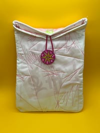 Image 1 of Somnium x Celestial Collections: Medium Pink Book Bag with Sigil Print and Planetary Symbol Button