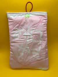 Image 2 of Somnium x Celestial Collections: Medium Pink Book Bag with Sigil Print and Planetary Symbol Button