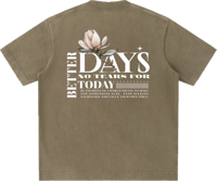 Image 2 of Heavyweight Vintage "Better Days" T-Shirt - Coffee 430gsm|12.7oz