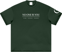 Image 1 of Heavyweight Earth Tone "BE GREAT" T-Shirt - Dark Green 305gsm|9.0oz