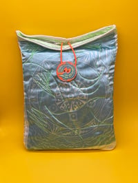 Image 1 of Somnium x Celestial Collections: Medium Blue Book Bag with Mandala Print and Fish Button