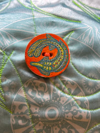 Image 4 of Somnium x Celestial Collections: Medium Blue Book Bag with Mandala Print and Fish Button