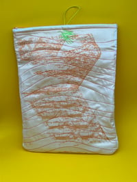 Image 2 of Somnium x Celestial Collections: Medium Orange Book Bag with Landscape Print and Sun Button