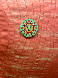 Image 4 of Somnium x Celestial Collections: Medium Orange Book Bag with Landscape Print and Sun Button
