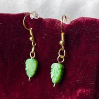 Image 3 of Mother of pearl leaf earrings