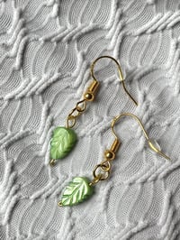 Image 1 of Mother of pearl leaf earrings