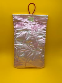 Image 2 of Somnium x Celestial Collections: Small Light Pink Book Bag with Sigil Print and Zodiac Button