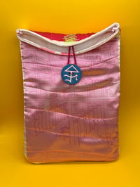 Image 1 of Somnium x Celestial Collections: Medium/Large Pink Book Bag with Portal Print and Sigil Button