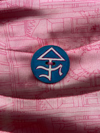 Image 4 of Somnium x Celestial Collections: Medium/Large Pink Book Bag with Portal Print and Sigil Button
