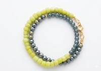 Image 1 of Blue Lime Double Stack Bracelet