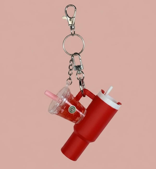Red Refresher Tumblr Keychain 