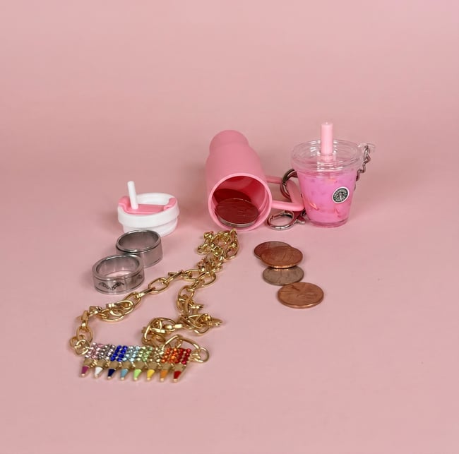 Pink Refresher Tumblr Keychain 