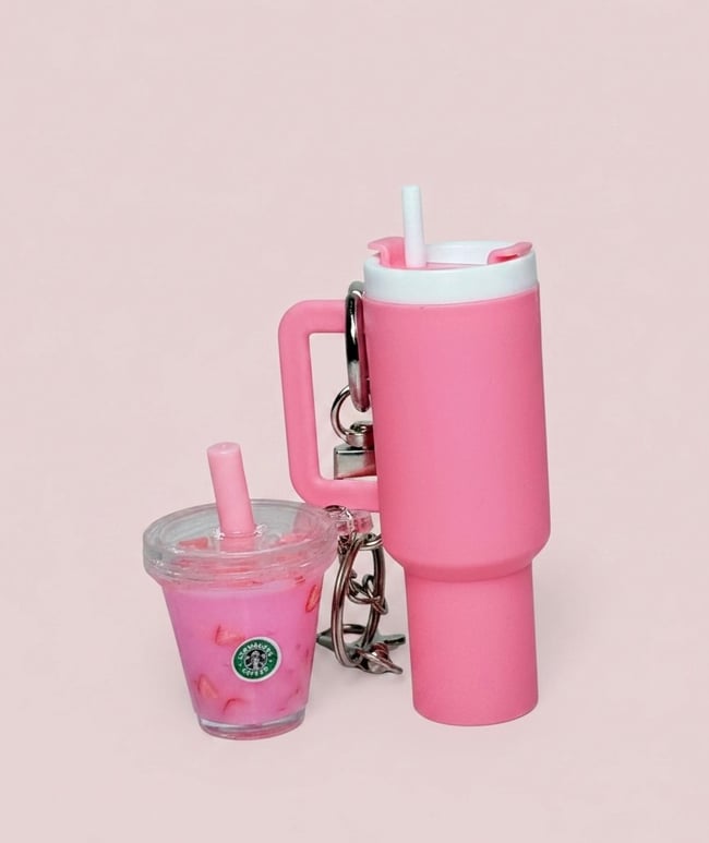 Pink Refresher Tumblr Keychain 