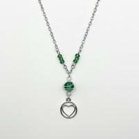 Image 2 of Green and silver dainty necklace 