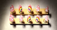 Image 1 of SHORT ALMOND RAINBOW CLOUD ACRYLIC NAILS