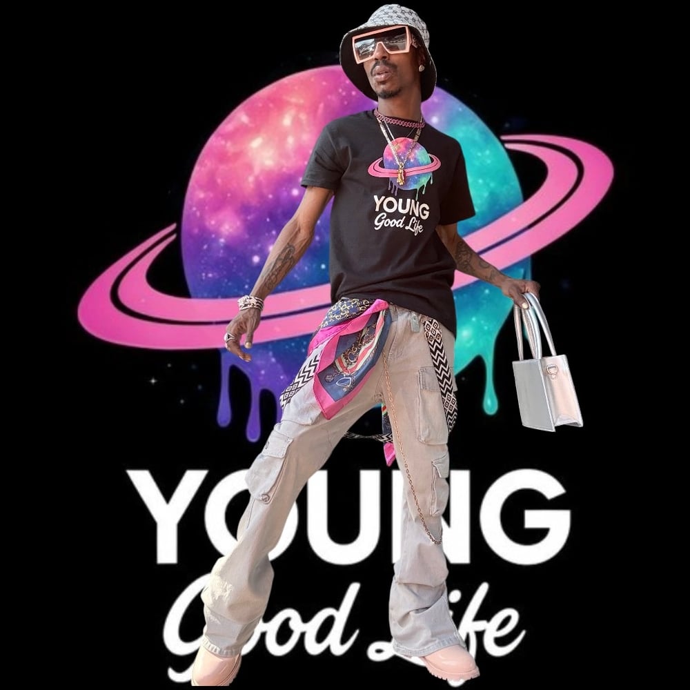 Image of YGL x Grok AI Signature Galaxy Planet Tee