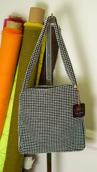 Image 3 of Shoulder Bag in Black and White Polka Dots