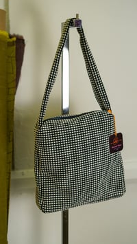 Image 4 of Shoulder Bag in Black and White Polka Dots