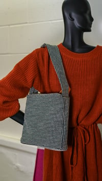 Image 2 of Shoulder Bag in Black and White Polka Dots