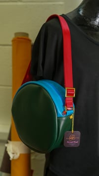Image 2 of Colorblock Winnie Handbag with Red Strap
