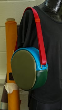 Image 1 of Colorblock Winnie Handbag with Red Strap