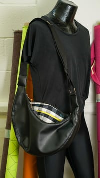 Image 4 of Crescent Handbag in Black Faux Leather