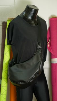 Image 3 of Crescent Handbag in Black Faux Leather
