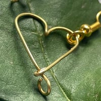 Image 3 of Copper handmade vintage style dangle heart earrings 