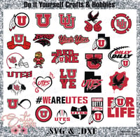 Image 1 of Utah Utes College Design SVG Files, Cricut, Studio, Digital Cut Files
