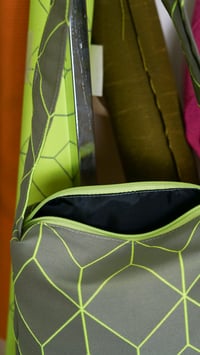 Image 5 of Shoulder Bag in Geometric Grey Neon Print