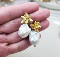 Image 4 of Pearls + Orchids Earrings
