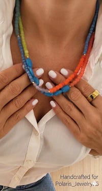 Image 3 of Blue Coral Mix Triple Stack Elastic