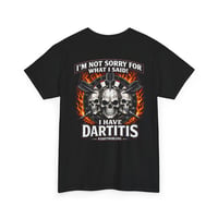 Image 1 of Dartitis Skull Shirt – Funny Flaming Dartboard Graphic Tee for Dart Players, Cotton Unisex T-Shirt