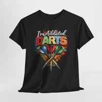 Image 1 of I’m Addicted Darts T‑Shirt – Colorful Dart Player Graphic Tee