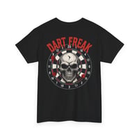 Image 1 of Dart Freak Skull T‑Shirt – Bold Skeleton Dartboard Graphic Tee for Dart Players & League Nights