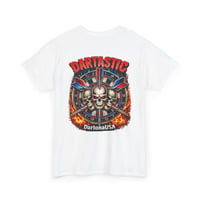 Image 1 of Dartboard Skull Flame Tee — Bold Fiery Shirt for Dart Players