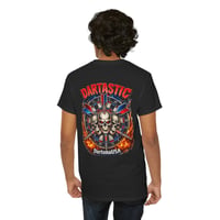 Image 3 of Dartboard Skull Flame Tee — Bold Fiery Shirt for Dart Players