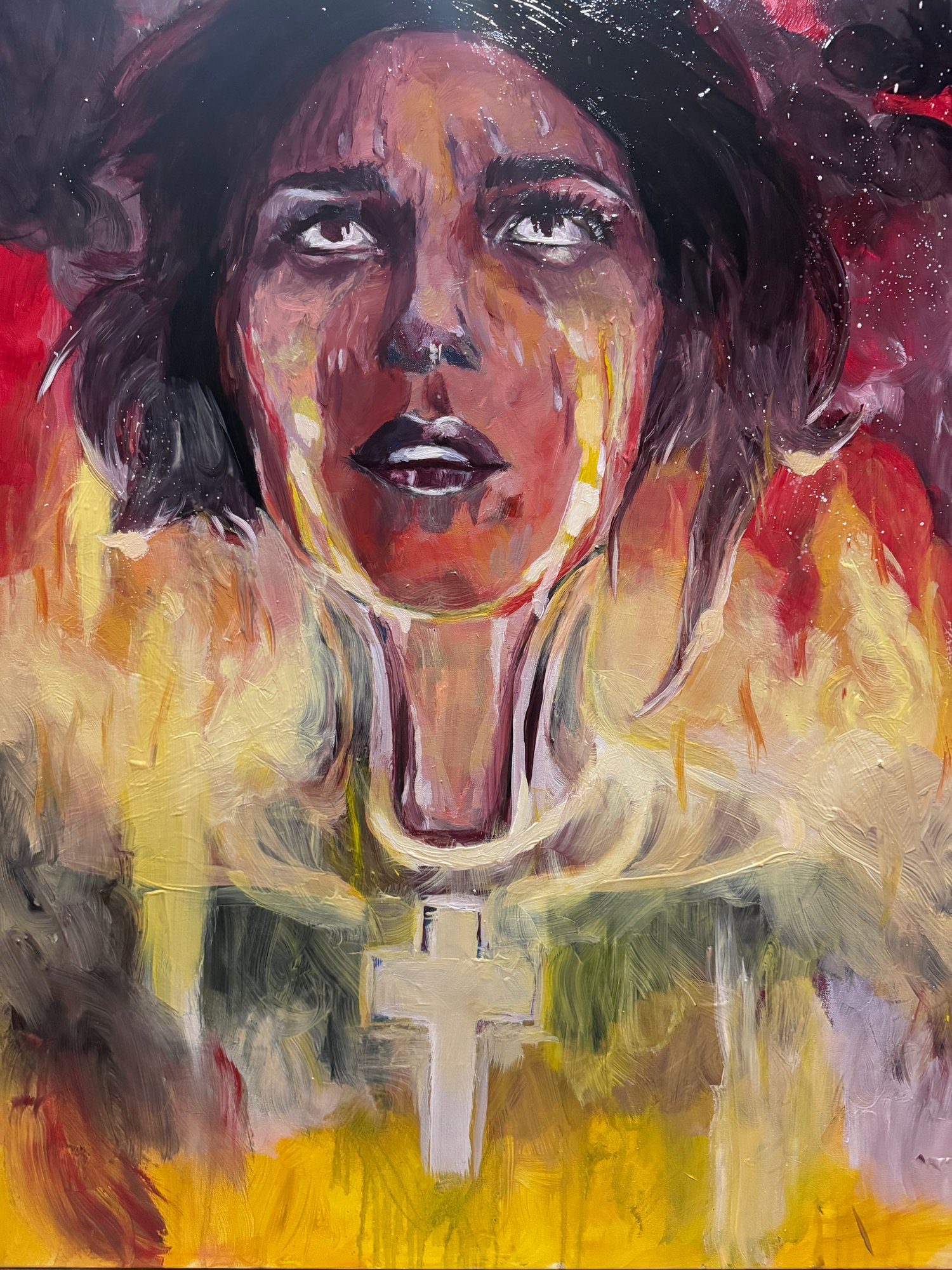 Painting - Our lady of fire