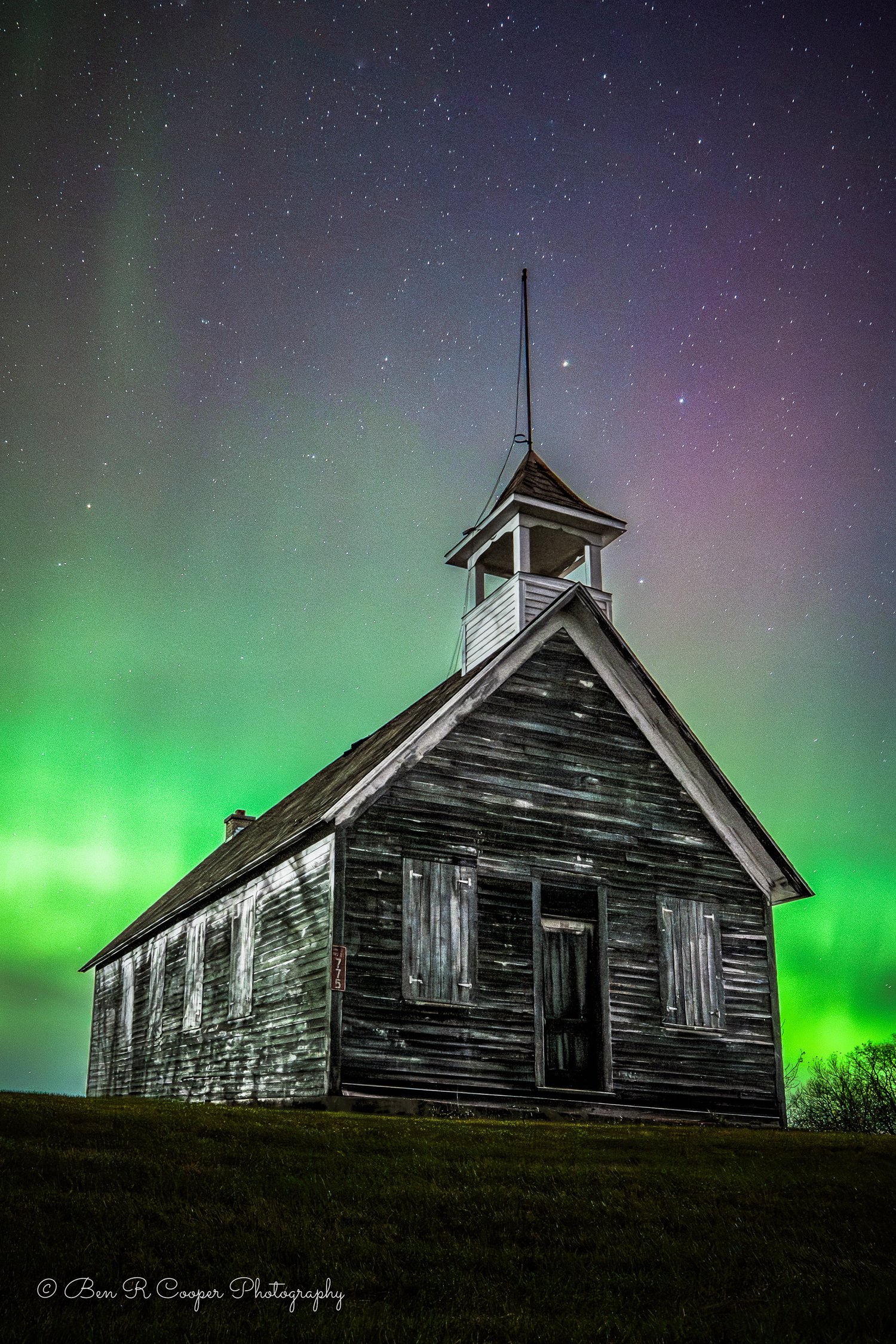 Abandoned Schoolhouse Northern Lights