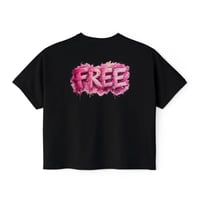 Image 2 of FREE Pink Paint Graphic Boxy Tee — Women's Casual Inspirational T-Shirt